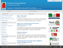 Tablet Screenshot of comune.arqua.pd.it